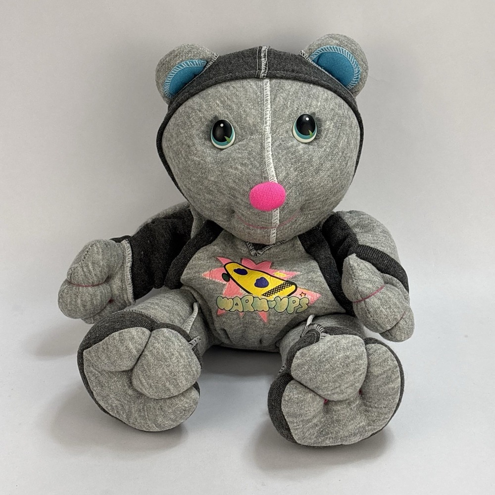 1990 RARE MATTEL WARM UPS GRAY SWEAT PANT TEDDY BEAR PLUSH